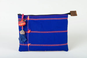 iPad Case, Bohemian in Blue, Green & Pink One Of A Kind Made From Vintage Hmong Tribal Fabric