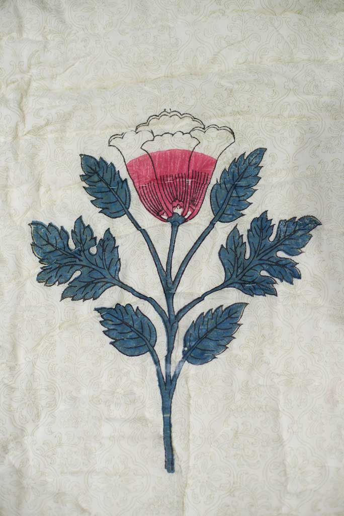 Quilt 100% Indian Cotton Hand Block Printed Watermelon Lotus in Three Sizes Quilt 100% Indian Cotton Hand Block Printed Watermelon Lotus in Three Sizes