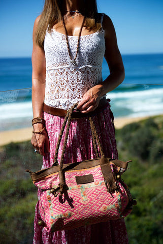 Breakfast at Tiffanys - Large Boho Shoulder Bag - Bohemian Handbag