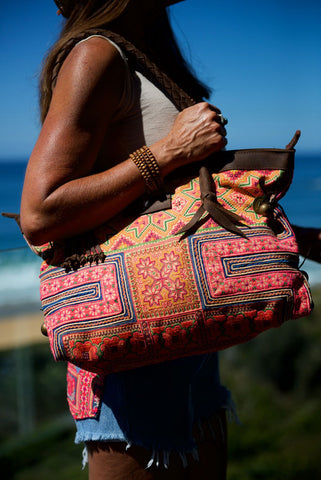 Breakfast at Tiffanys - Large Boho Shoulder Bag - Bohemian Handbag