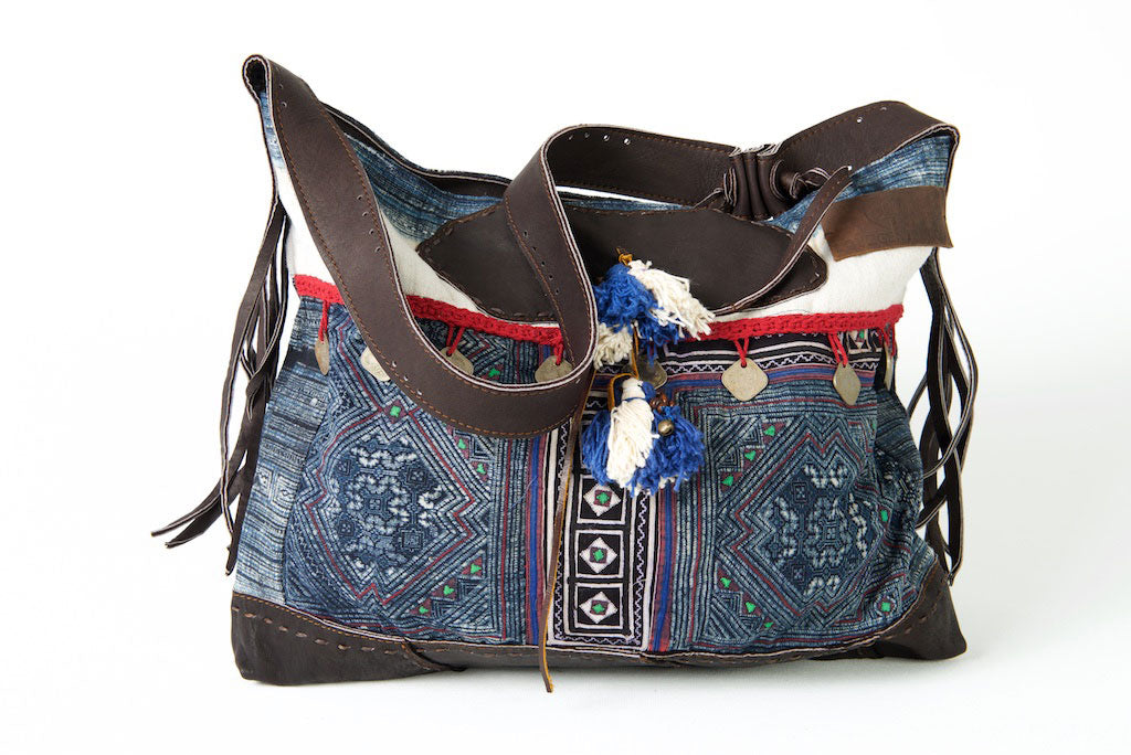 Fortune Teller - Mini. Unique Handmade Boho Handbag With Leather