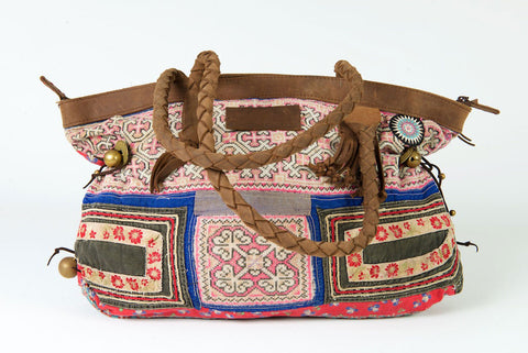 Breakfast at Tiffanys - Large Boho Shoulder Bag - Bohemian Handbag Vintage Blue