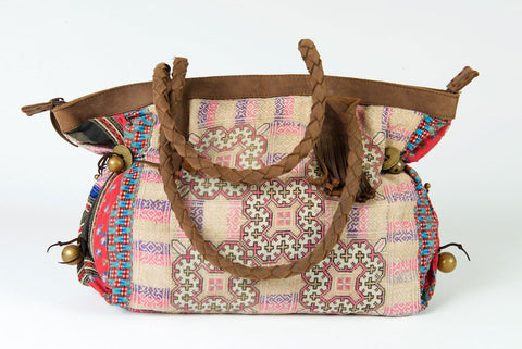 Breakfast at Tiffanys - Large Boho Shoulder Bag - Bohemian Handbag Vintage Blue