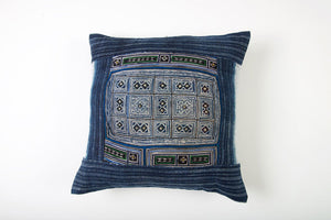Hmong Tribal Cushion with Vintage Swatch 45cm x 45cm