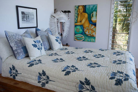 Sapphire Blue Quilt Bed Cover