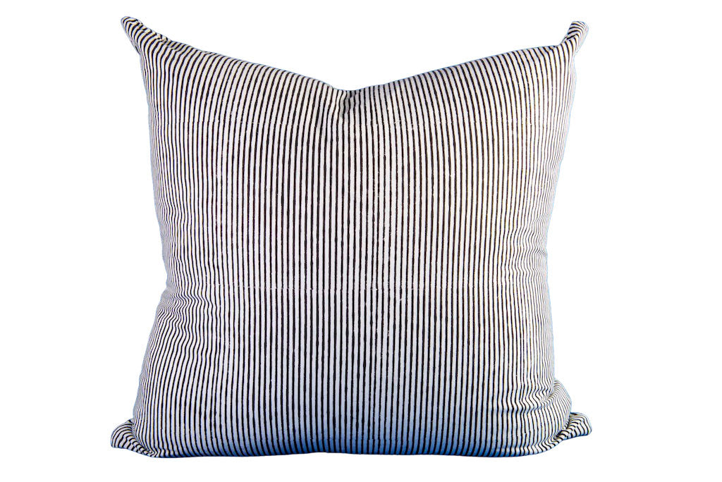 Charcoal Palm on White Cushion 60cm x 60cm