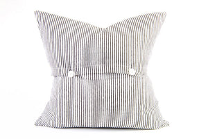 Charcoal Palm on White Cushion 45cm x 45cm