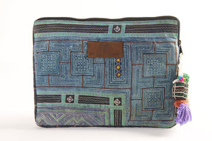 Laptop Bag 13 Inch In Vintage Hmong Tribal Fabric