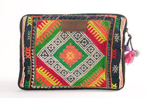 Laptop Bag 13 Inch In Vintage Hmong Tribal Fabric